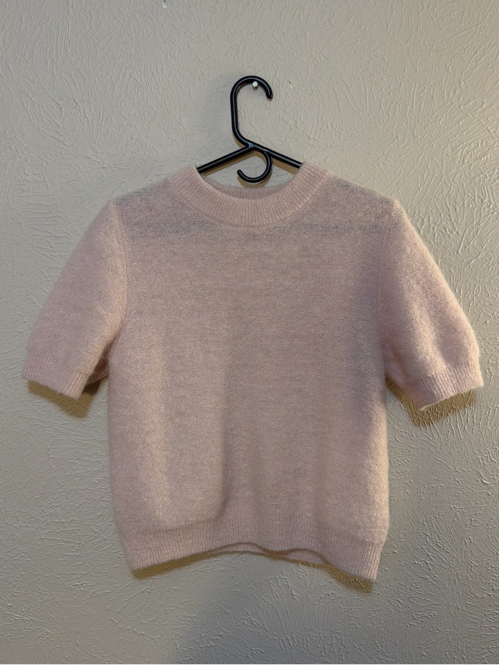 H&M Pastel Pink Short-Sleeve Crewneck Sweater
